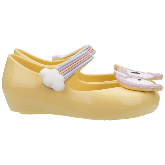 Mini Melissa Little Girls Mini Ultragirl Unicorn Pale Yellow Gloss Shoes Size 8 - Picture 6 of 16